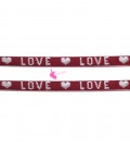 Nastro 10 mm Love Cuori Rosso Bianco (1 metro)