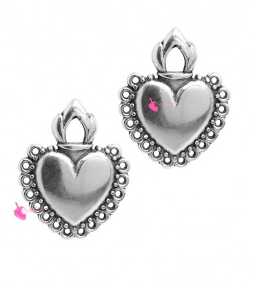 Ciondolo Cuore Sacro 23x18 mm colore Argento Antico