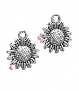 Ciondolo Girasole 15 mm colore Argento Antico