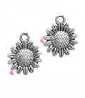 Ciondolo Girasole 15 mm colore Argento Antico