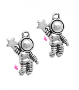 Ciondolo Astronauta 20x12 mm colore Argento Antico