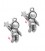 Ciondolo Astronauta 20x12 mm colore Argento Antico