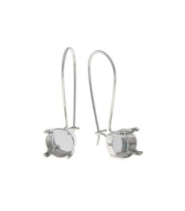 Monachelle Lunghe con Castone per Chaton SS39 8 mm Acciaio (1 paio)