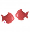 Perla Pesce Resina 30x26 mm Rosa Corallo