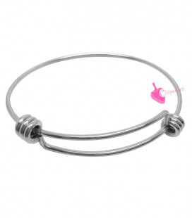 Bracciale Bangle Regolabile per Charms 55-65 mm Acciaio Inossidabile