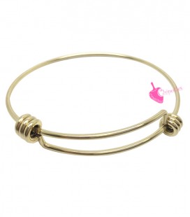 Bracciale Bangle Regolabile per Charms 55-65 mm Acciaio Inossidabile Oro