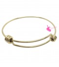 Bracciale Bangle Regolabile per Charms 55-65 mm Acciaio Inossidabile Oro