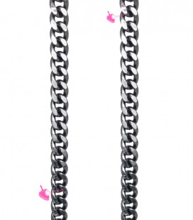 Catena Groumette Diamantata 7x5 mm Alluminio Acciaio e Argento (1 metro)