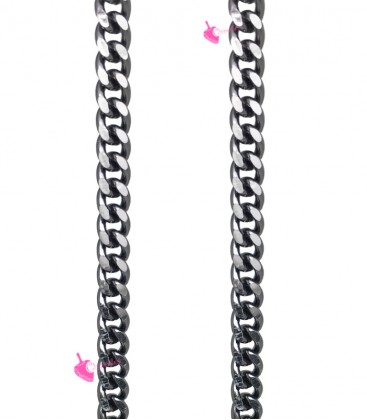 Catena Groumette Diamantata 7x5 mm Alluminio Acciaio e Argento (1 metro)