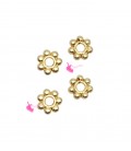 Rondelle Distanziatori a Fiore 6 mm (foro 1,6 mm) Oro (20 pezzi)