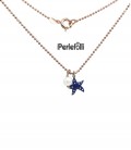 Collana Stella Marina Blu con Perla Argento 925 Rosé