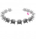 Base Bracciale con 15 Castoni per Chaton Swarovski® SS39 8 mm colore Acciaio