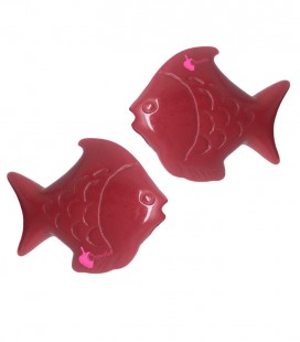 Perla Pesce Resina 30x26 mm Rosso Scuro