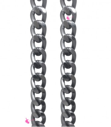 Catena Groumette Diamantata Due Lati 20x14,5x4 mm Alluminio Canna di Fucile (1 metro)
