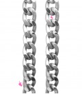 Catena Groumette Diamantata Due Lati 20x14,5x4 mm Alluminio Argento Opaco (1 metro)