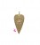 Ciondolo Cuore Allungato con Occhio e Strass 17x7 mm Oro Opaco
