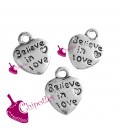 Ciondolo Cuore "Believe in Love" 12x10 mm (100 pezzi)