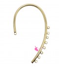 Earcuff con 9 Anellini per Pendenti mm 52x33 mm Oro