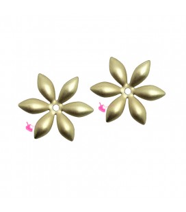 C Coppetta Copriperla Fiore 6 Petali 16 mm Oro Opaco (5 pezzi)