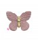 Ciondolo Farfalla Smaltata 18x15 mm Rosa e Oro Opaco