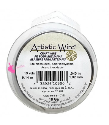 Filo Acciaio Inossidabile Artistic Wire .040" (1,02 mm) 9,14 metri
