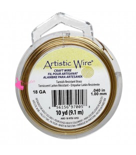 Filo Rame Tarnish Resistant Artistic Wire .040" (1 mm) 9,1 metri color Ottone