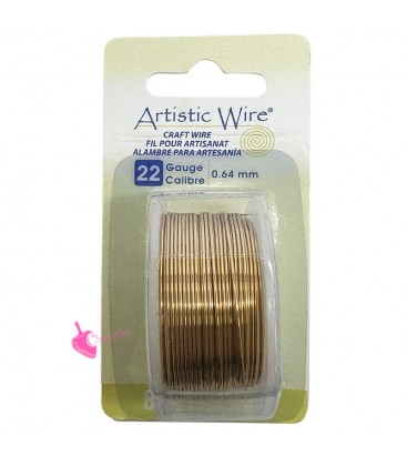 Filo Rame Tarnish Resistant Artistic Wire 0,64 mm (7,3 metri) color Ottone