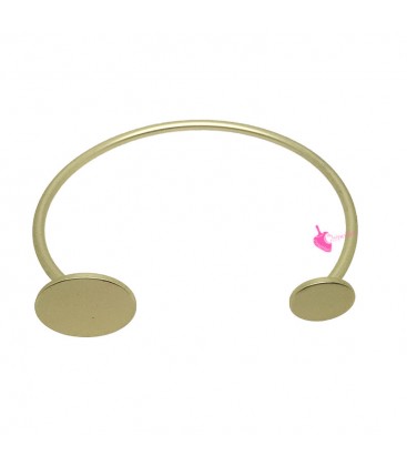 Base Bracciale Bangle con 2 Dischi Oro Opaco