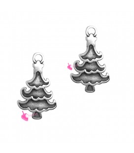 Ciondolo Albero di Natale 19x11 mm colore Argento Antico