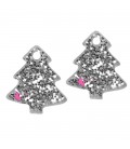 Ciondolo Albero di Natale 15x14 mm Plexi Acrilico Argento Glitter