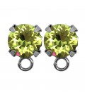 Base Orecchini a Perno con Chaton SW Citrus Green SS39 8 mm