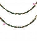 Filo Rondelle 4 mm Mezzo Cristallo Verde e Oro
