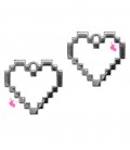 Ciondolo Cuore Pixel Art 24x21 mm Zama Argento Antico 999