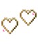 Ciondolo Cuore Pixel Art 24x21 mm Placcato Oro 24K