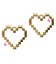 Ciondolo Cuore Pixel Art 24x21 mm Placcato Oro 24K