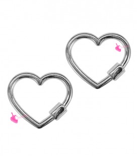 Ciondolo Connettore Lucchetto Cuore 20x17 mm Zama Argento Antico 999