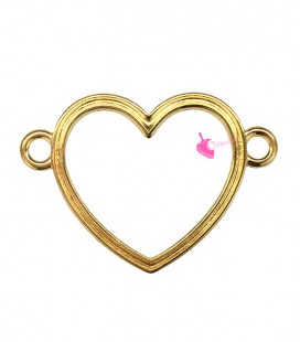 Connettore Cuore 30x27 mm Zama Placcato Oro 24K