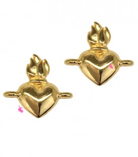 Connettore Cuore Sacro 10x16 mm Zama Placcato Oro 24K