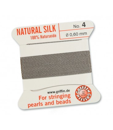 Filo di Seta Griffin misura 4 - 0,60 mm Grey (2 metri)