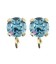 Base Orecchini a Perno con Chaton SS29 6 mm Aquamarine colore Oro Chiaro