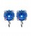 Base Orecchini a Perno con Chaton SS29 6 mm Sapphire colore Acciaio