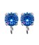 Base Orecchini a Perno con Chaton SS29 6 mm Sapphire colore Acciaio