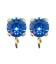 Base Orecchini a Perno con Chaton SS29 6 mm Sapphire colore Oro Chiaro