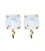 Base Orecchini a Perno con Chaton SS29 6 mm Powder Blue colore Oro Chiaro