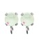 Base Orecchini a Perno con Chaton SS29 6 mm Powder Green colore Acciaio