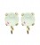 Base Orecchini a Perno con Chaton SS29 6 mm Powder Green colore Oro Chiaro