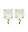 Base Orecchini a Perno con Chaton SS29 6 mm Powder Green colore Oro Chiaro