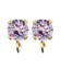 Base Orecchini a Perno con Chaton SS29 6 mm Violet colore Oro Chiaro