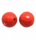 Perla Tonda Sfaccettata Resina 16 mm (foro 2,3 mm) Arancio