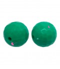 Perla Tonda Sfaccettata Resina 16 mm (foro 2,3 mm) Verde Smeraldo